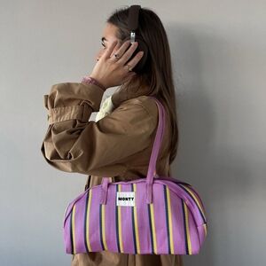 MONTY Taffy& Solar Pink Striped Arc Bag